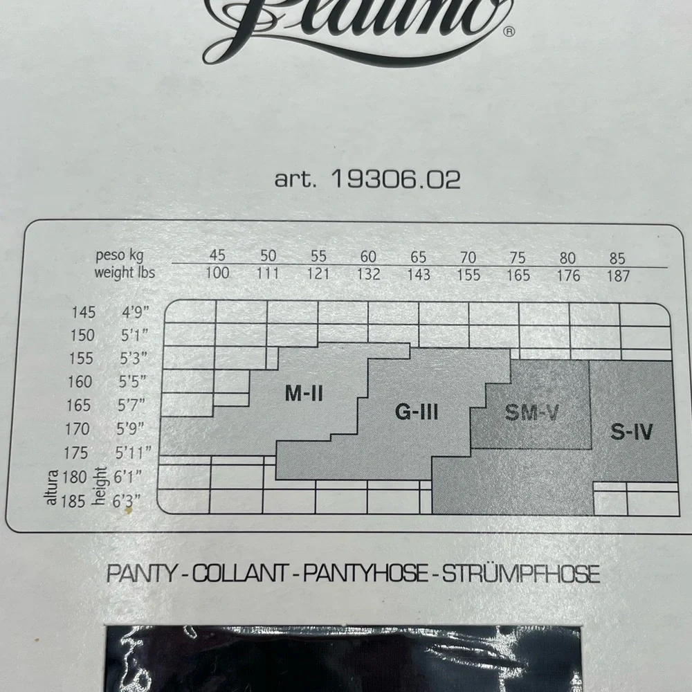 Vintage Hosiery Black Medium European 11 Pattern Platino